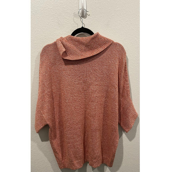 CABI Fold Over Split Neck Orange Sweater - Picture 3 of 3